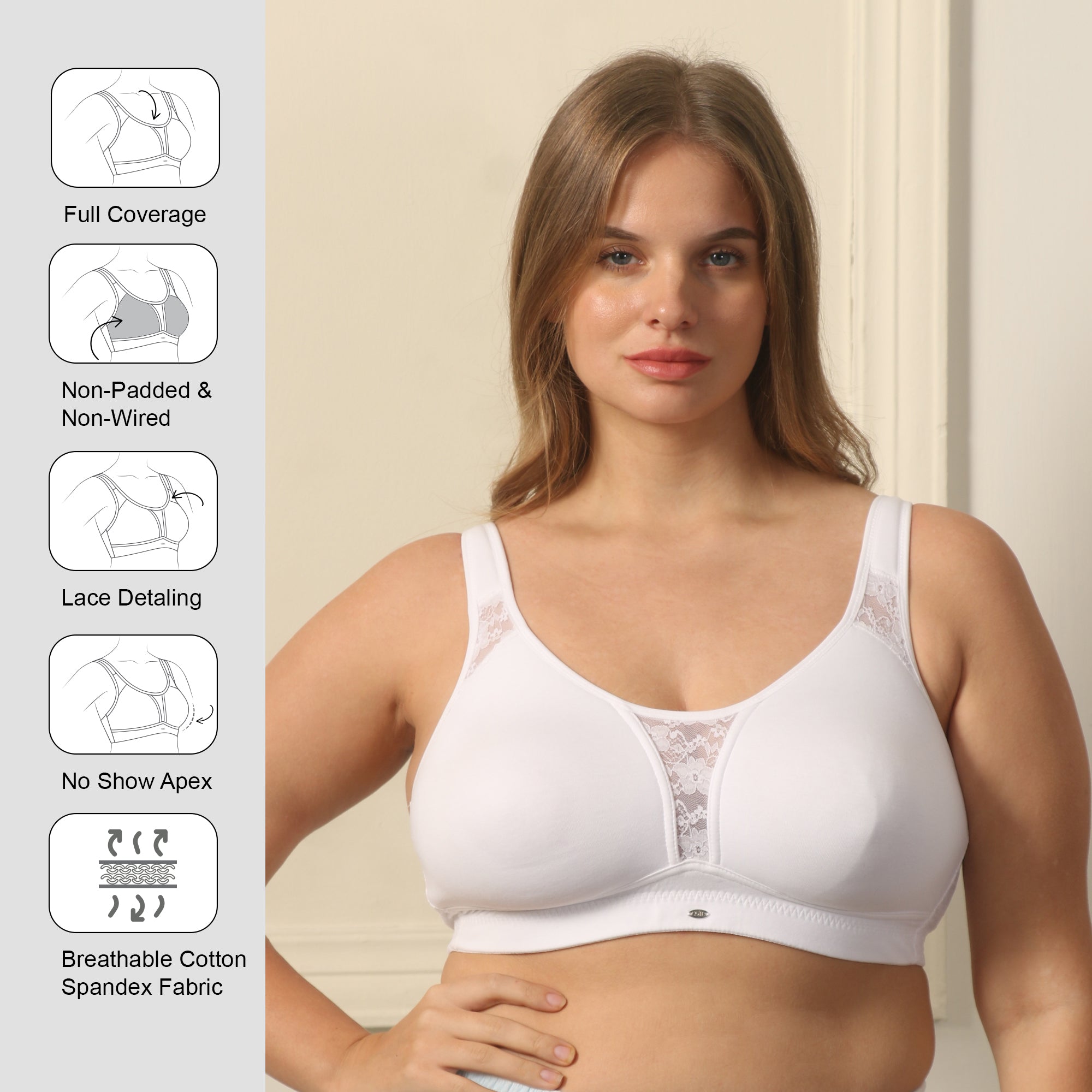 Non Padded Non Wired Full Coverage Minimizer T-shirt Bra CB-336