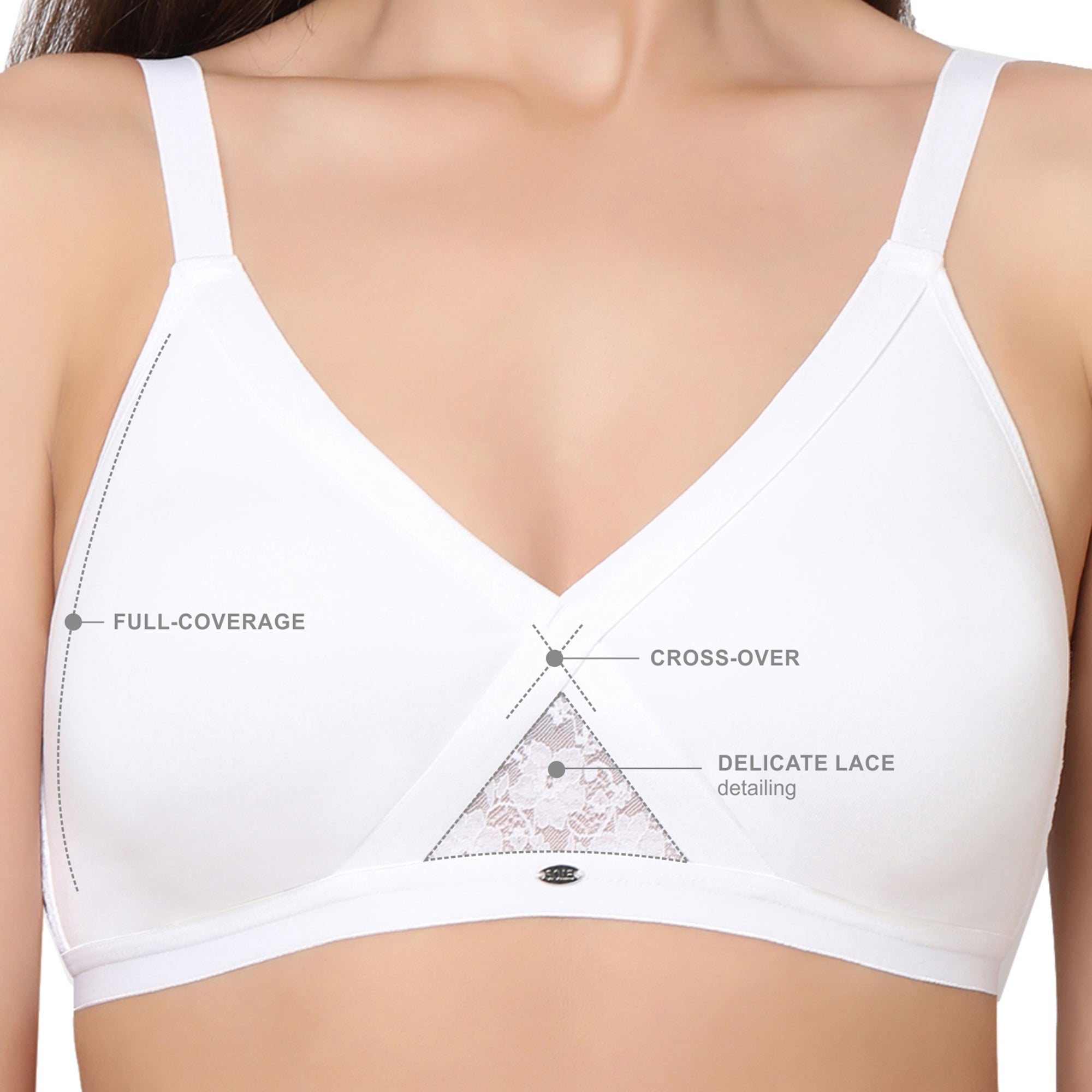 Full coverage cross over non padded non wired bra-CB-405