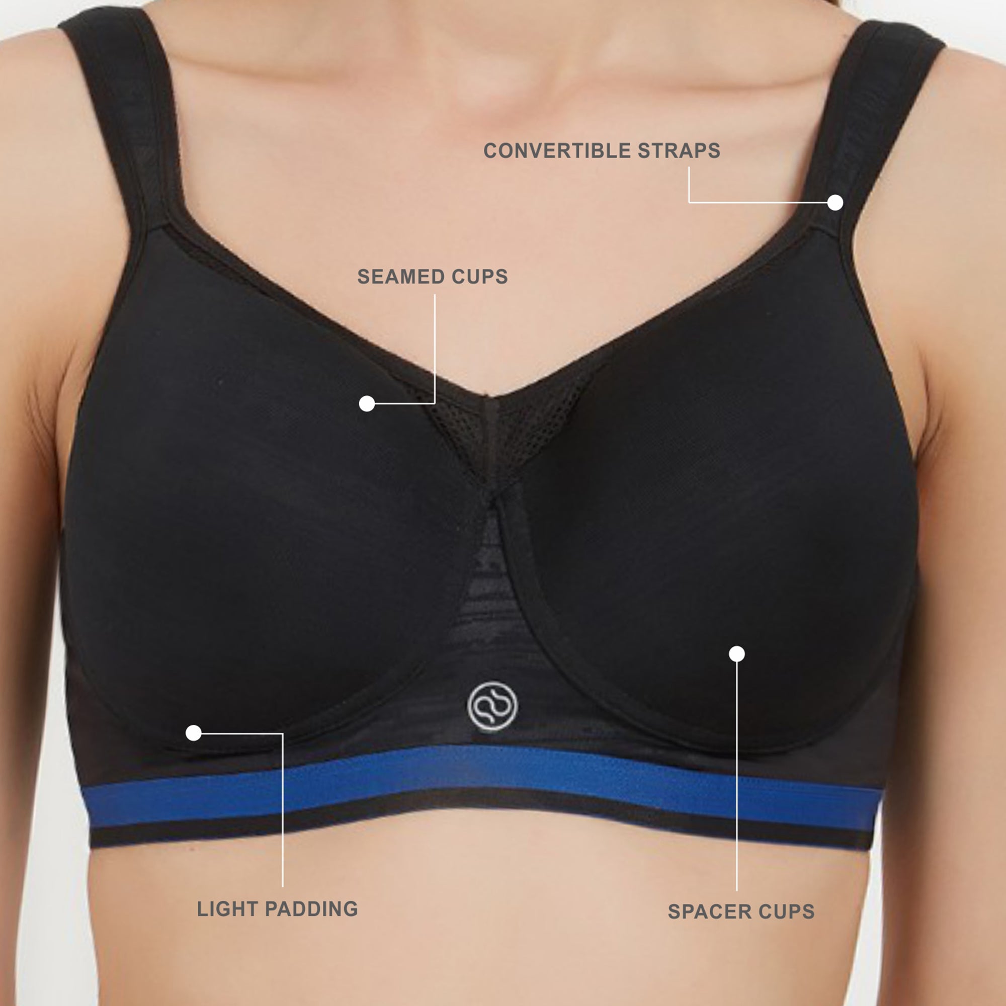 Full Coverage High Impact Padded Non Wired Sports Bra-CB-906