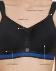 Full Coverage High Impact Padded Non Wired Sports Bra-CB-906