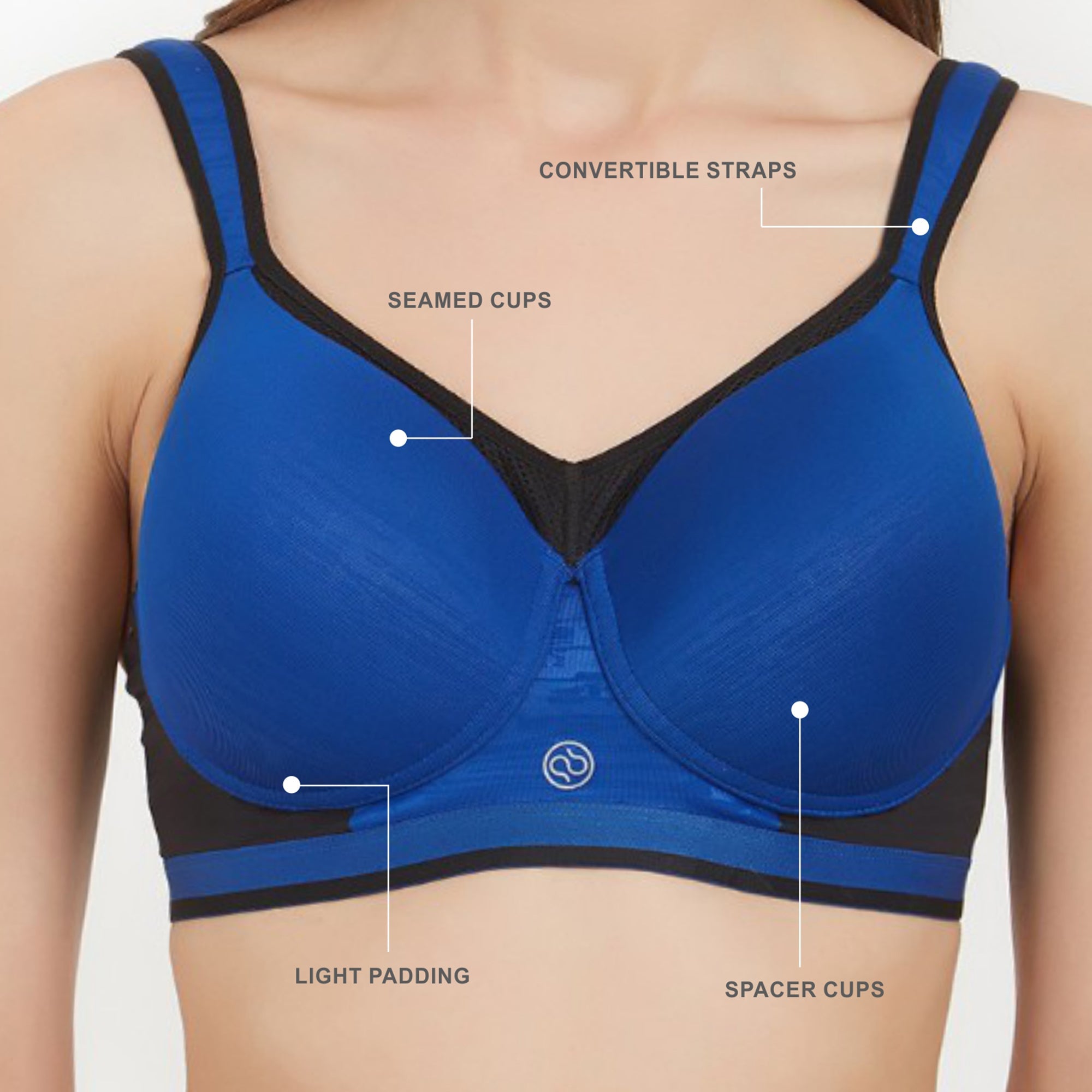 Full Coverage High Impact Padded Non Wired Sports Bra-CB-906