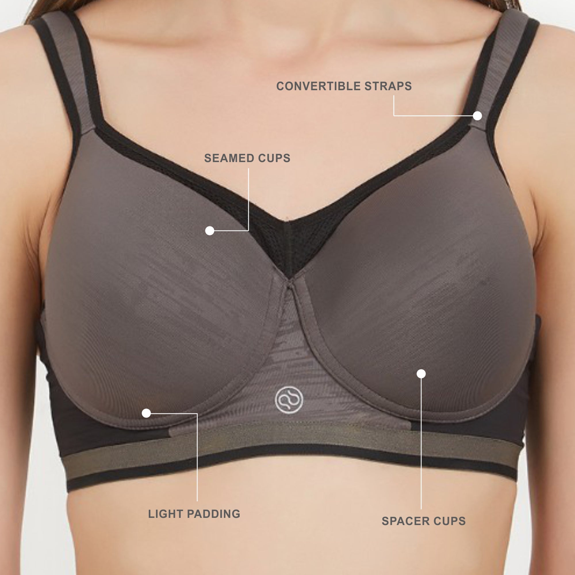 Full Coverage High Impact Padded Non Wired Sports Bra-CB-906