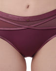 High Rise Full Coverage Panty with Mesh Detailing-(PACK OF 2)