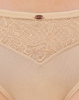 Full Coverage Padded Bra and Mid Rise Brief With Lace Detailing
