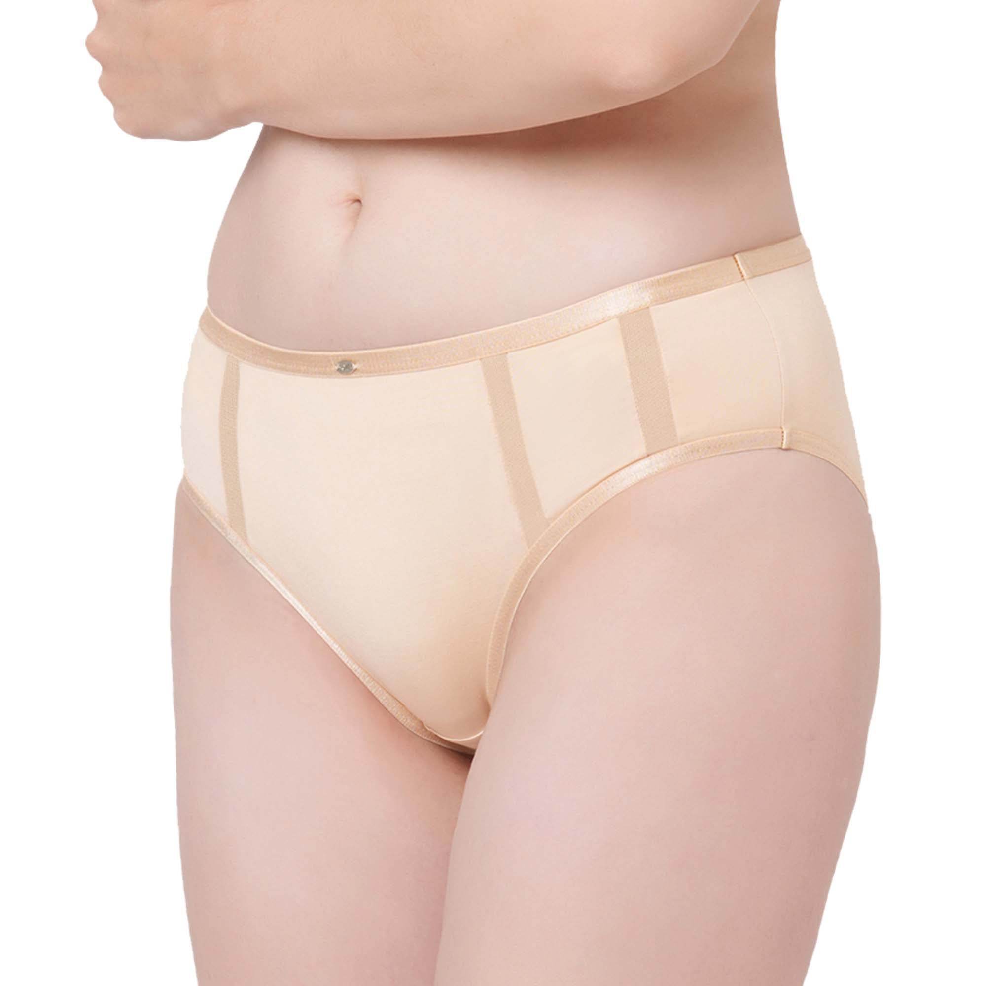 SOIE Woman - High Waist Full Coverage Mesh Panelled Brief - Panty -for Women