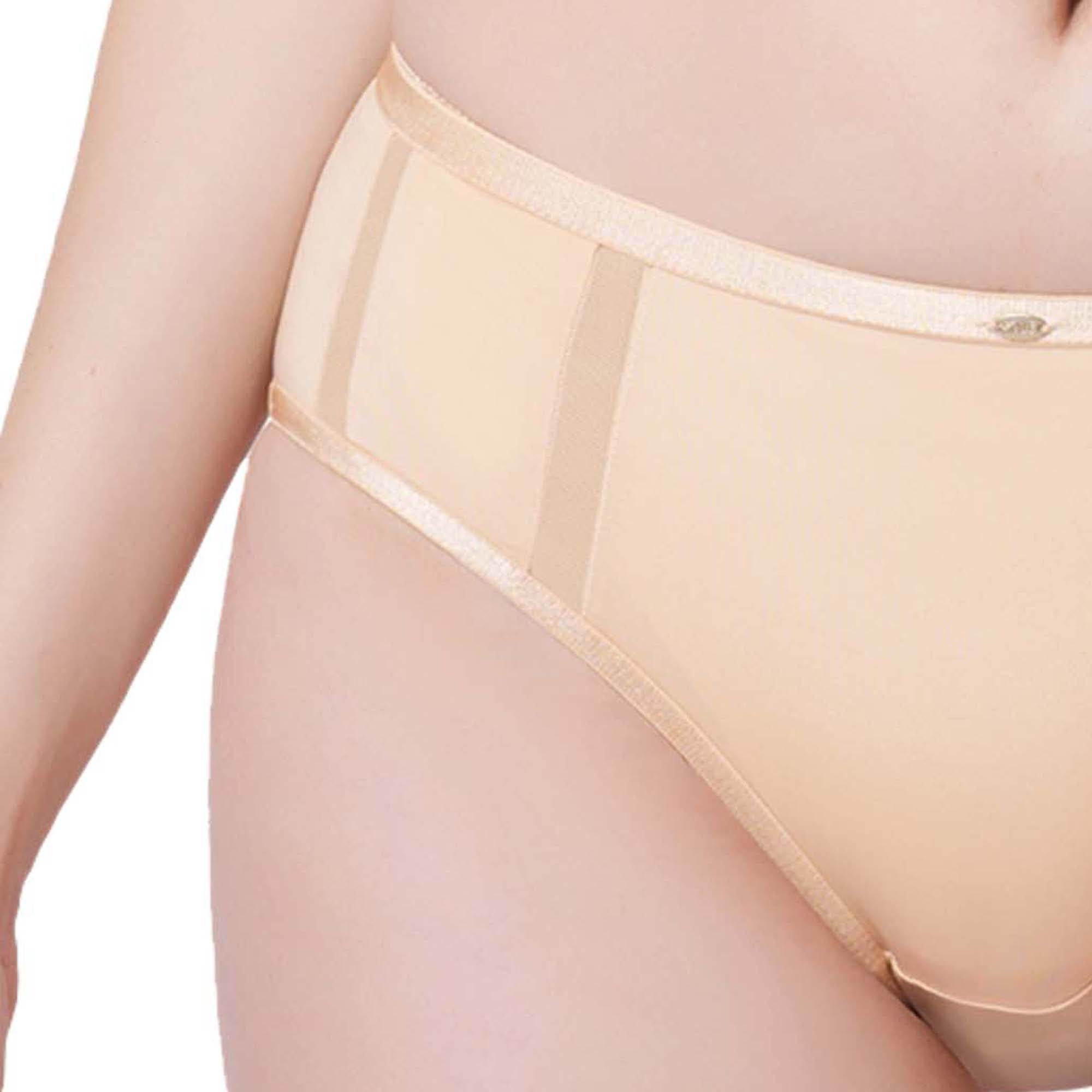 SOIE Woman - High Waist Full Coverage Mesh Panelled Brief - Panty -for Women