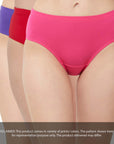 SOIE Woman - High Rise Full Coverage Solid Colour Cotton Stretch Hipster Assorted Panty (Pack of 3) - Panty -for Women