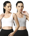 Medium Impact Non Padded Non Wired Long Line Sports Bra (Pack of 2) CB-910