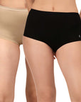 High Rise Full Coverage Cotton Spandex Boyshorts (Pack of 2) - 2BS-25