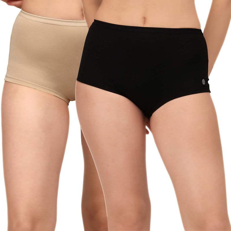High Rise Full Coverage Cotton Spandex Boyshorts (Pack of 2) – SOIE Woman