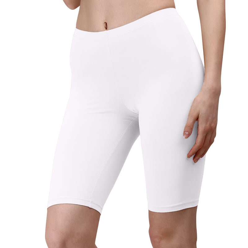 Solid Polyamide Spandex Knee Length Cycling Shorts-CS-3
