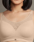 Full Coverage Padded Bra and Mid Rise Brief With Lace Detailing