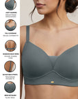 Lightly Padded Full Coverage Bra with Breezy Mesh Detail