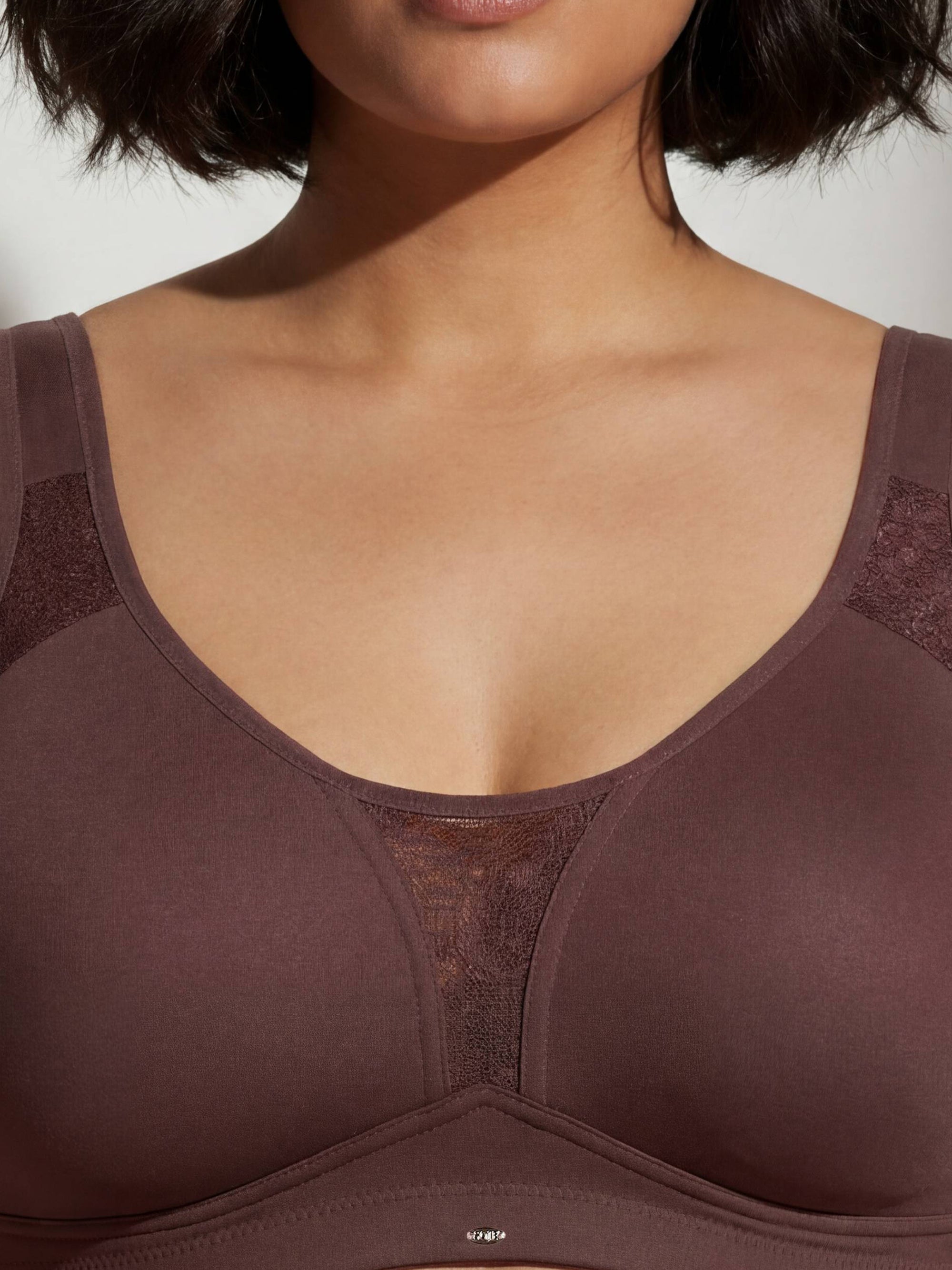 Triple-Layer Lace Cotton Full Coverage Minimizer Bra