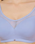 Full Coverage Padded Non Wired Bra With Lace Detailing