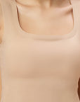 SOIE Woman - Seamless Padded Bra Top with Broad Straps & U-Neckline - Camisole -for Women