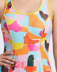 Flowy Racerback Swim Dress with Built-In Shorts