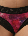 Padded Wired Medium Coverage Printed Bra with Mid Rise Lace Back Printed Cheekini Panty- SET FB-558/ FP-1558