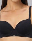 Medium Coverage Padded Wired T-shirt Bra with High Rise Full Coverage Brief Set CB - 135-1134