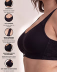 Triple-Layer Lace Cotton Full Coverage Minimizer Bra