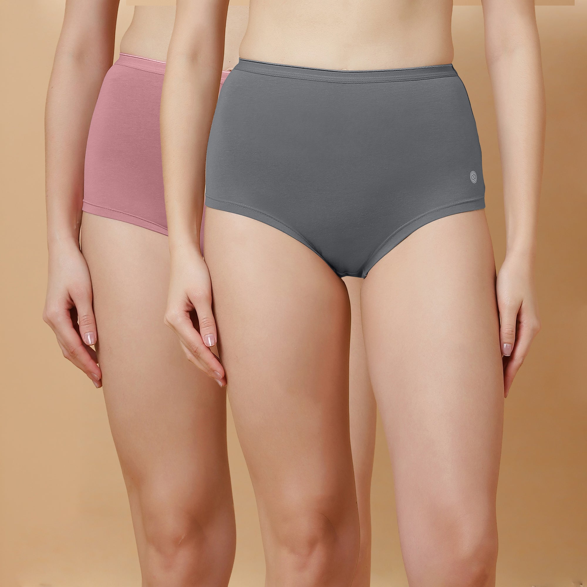 High Rise Full Coverage Cotton Spandex Boyshorts (Pack of 2)