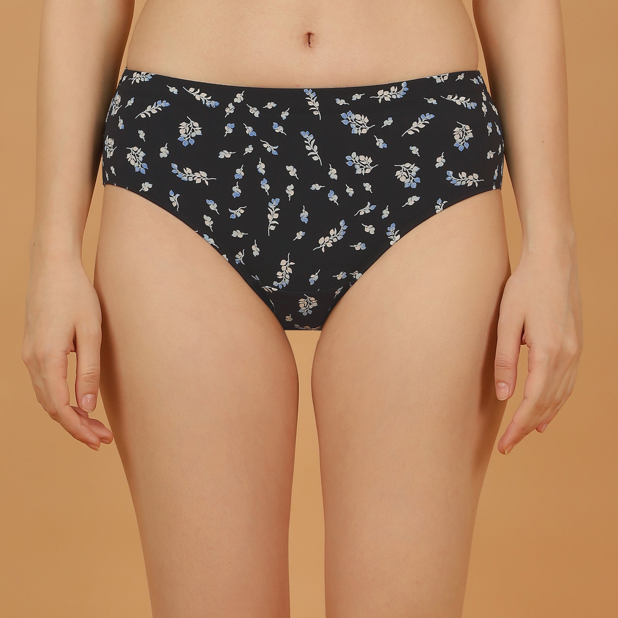 High Rise Full Coverage Printed Stretch Cotton Hipster Panty (Pack of 3)