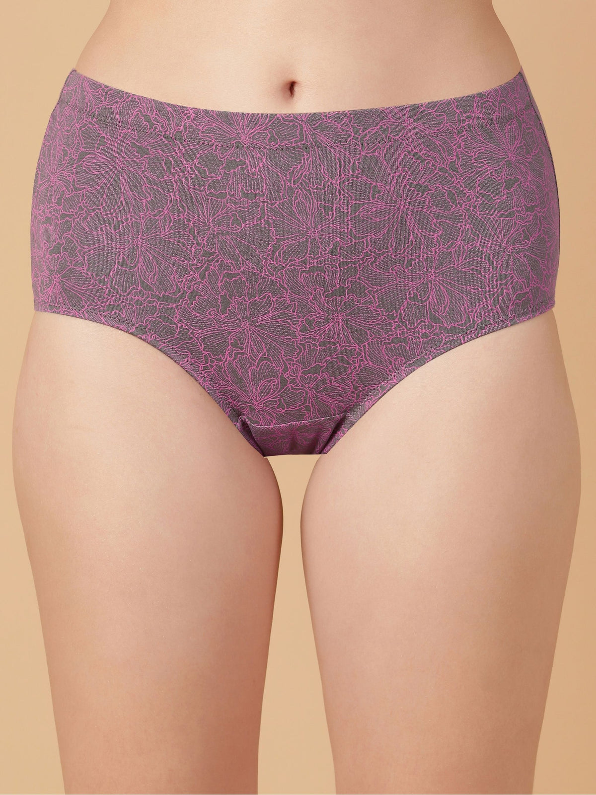 Tummy-Smoothing Printed High Waist Cotton Briefs – Pack of 3