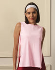 Boat Neck Coverup Tee with Side Slit-AT-19