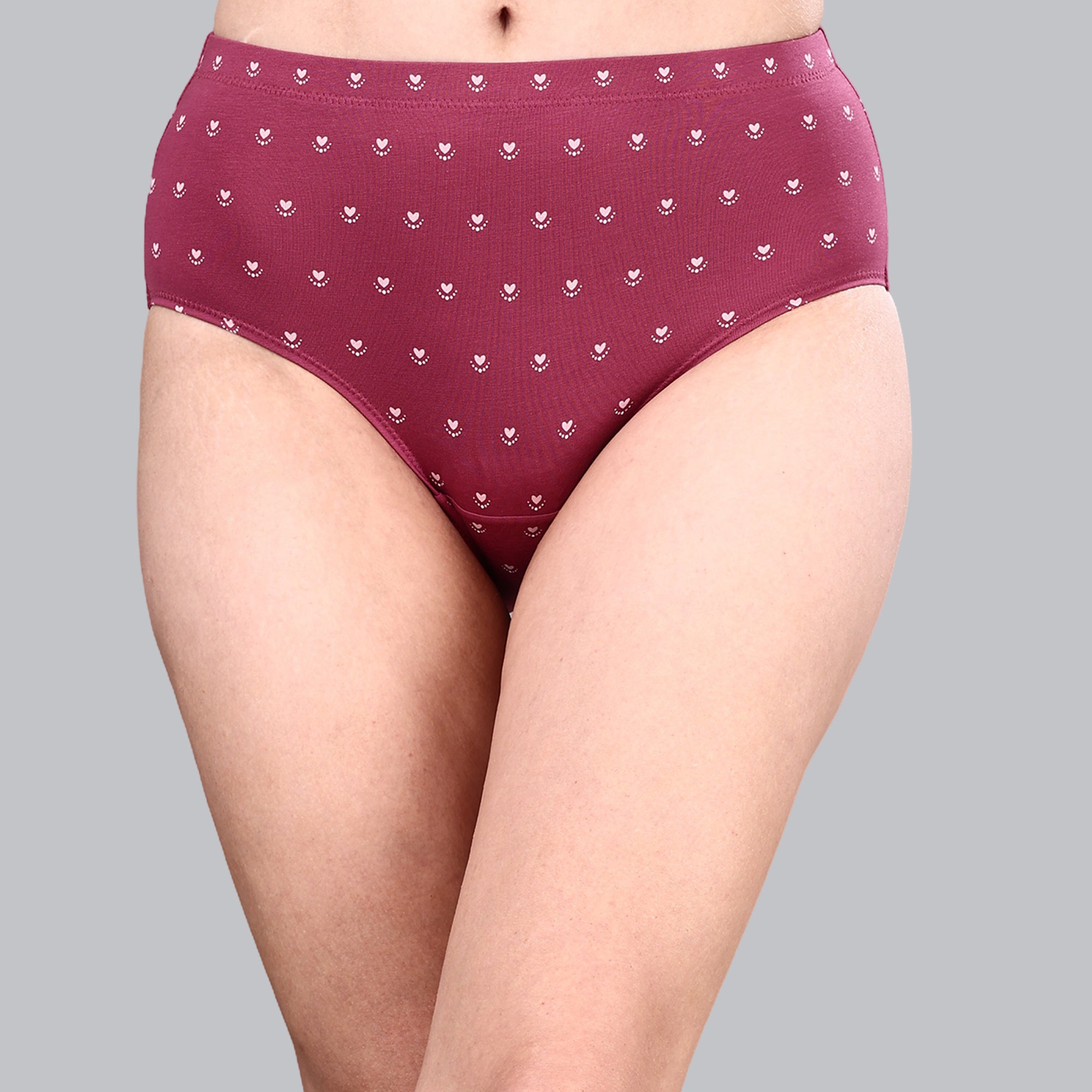 High Waist Full Coverage Printed Stretch Cotton Hipster Panty (Pack of 3) 3HWB-32