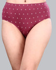 High Waist Full Coverage Printed Stretch Cotton Hipster Panty (Pack of 3) 3HWB-32