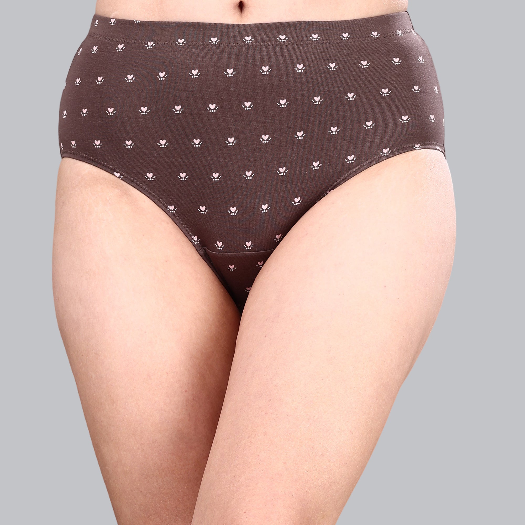 High Waist Full Coverage Printed Stretch Cotton Hipster Panty (Pack of 3) 3HWB-32