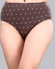 High Waist Full Coverage Printed Stretch Cotton Hipster Panty (Pack of 3) 3HWB-32