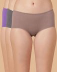 Mid Rise Cotton Hip Hugger Brief with Shiny Edge Waist (Pack of 3)