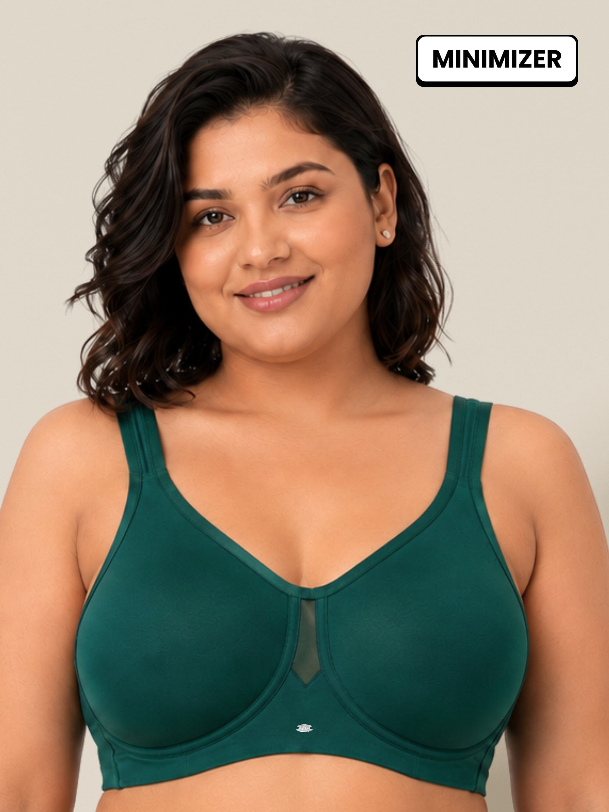 Full Coverage Minimizer Bra with No-Show Cups
