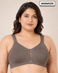 Full Coverage Minimizer Bra with No-Show Cups