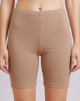 Mid Rise Breathable Cotton Spandex Mid Thigh Length Cycling Shorts