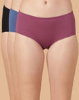 Mid Rise Cotton Hip Hugger Brief with Shiny Edge Waist (Pack of 3)