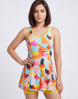 Flowy Racerback Swim Dress with Built-In Shorts