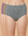 Tummy-Smoothing Printed High Waist Cotton Briefs – Pack of 3