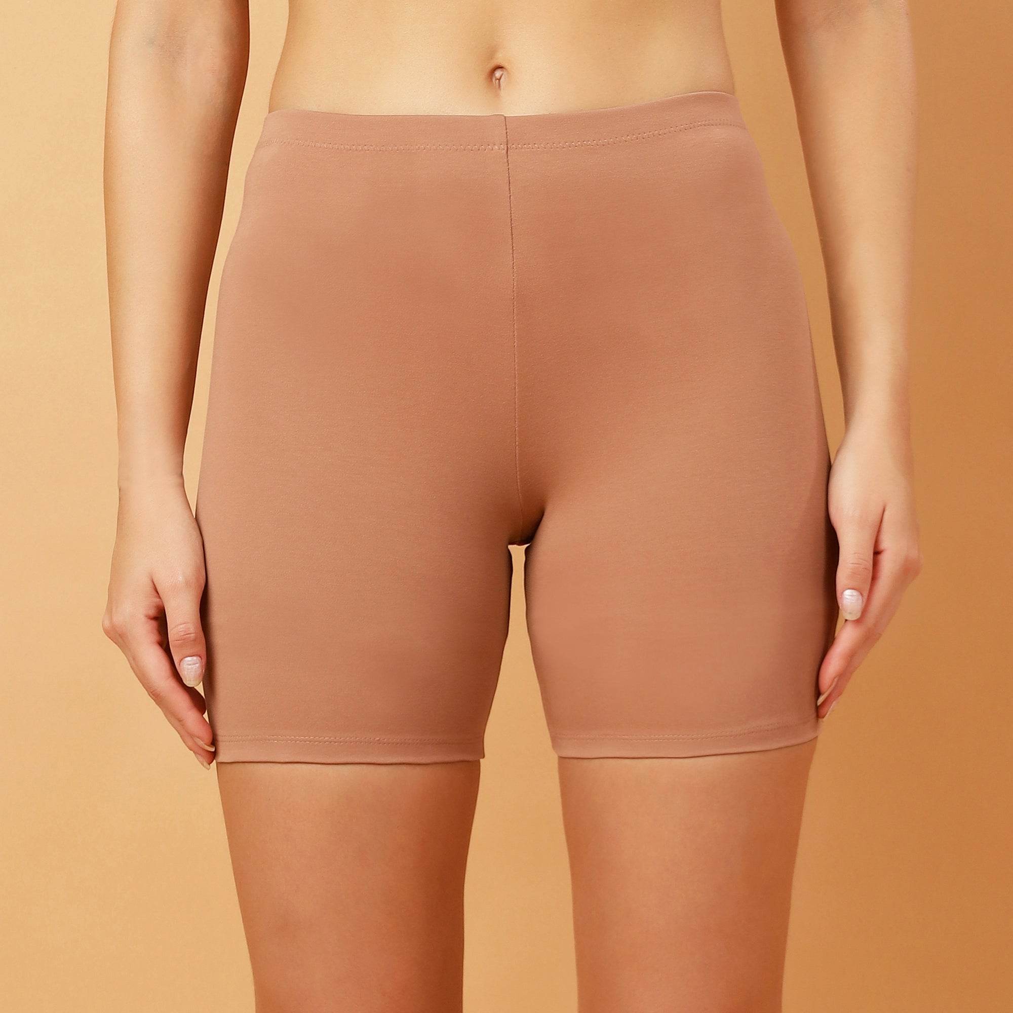 SOIE Woman - Mid Rise Breathable Cotton Spandex Knee Length Cycling Shorts - Cycling Shorts -for Women