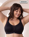 Triple-Layer Lace Cotton Full Coverage Minimizer Bra