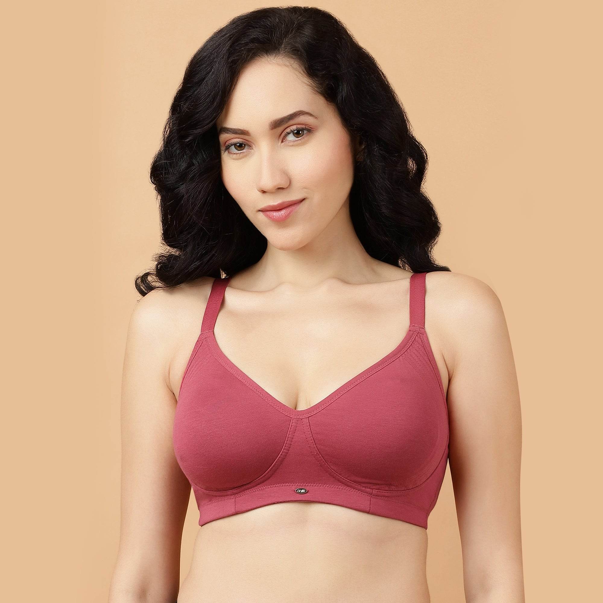 SOIE Woman - Non Padded Non Wired Full Coverage Cotton Spandex Encircled T-shirt Bra - Bra -for Women