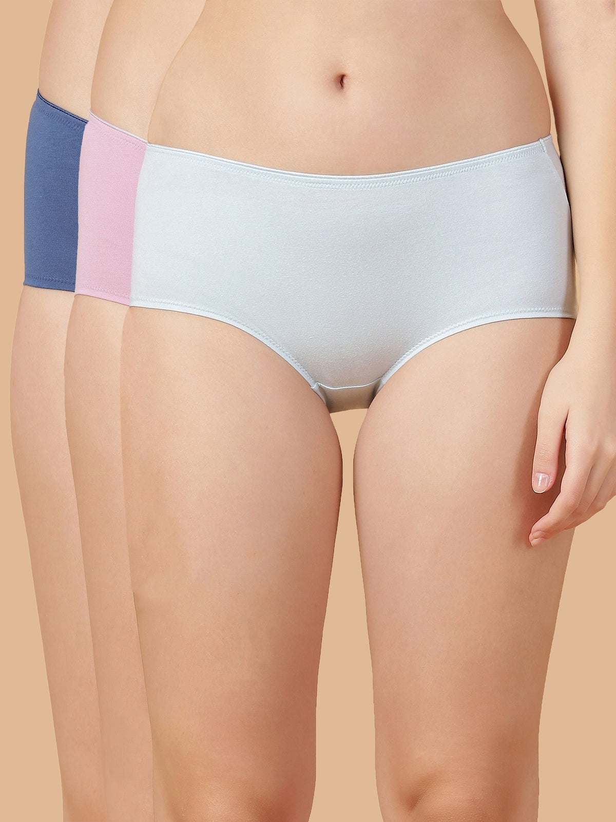 Tummy Smoothing High Rise Full Coverage Cotton Brief with Shiny Edge