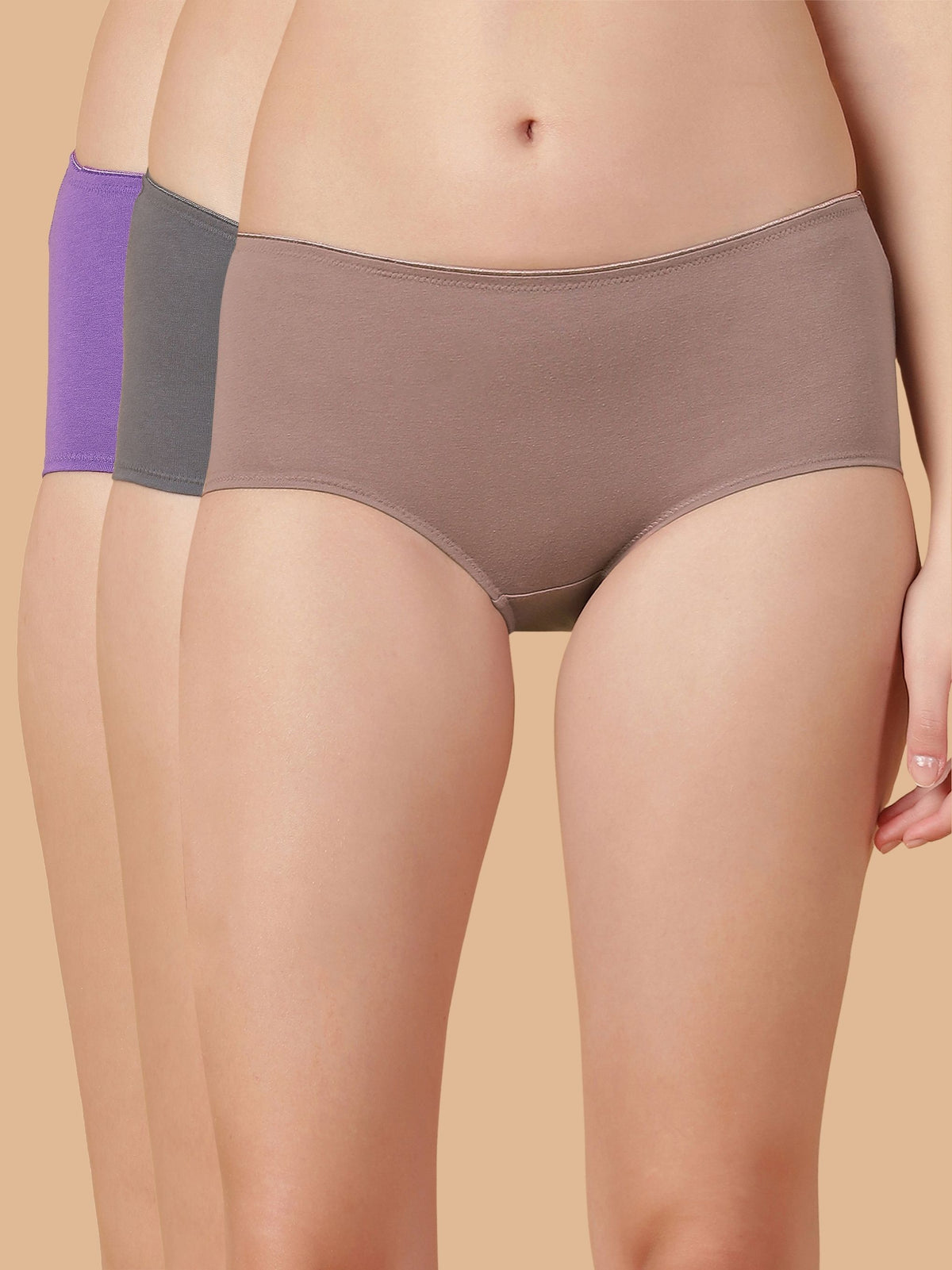 Tummy Smoothing High Rise Full Coverage Cotton Brief with Shiny Edge