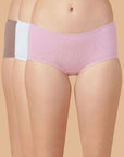 Mid Rise Cotton Hip Hugger Brief with Shiny Edge Waist (Pack of 3)