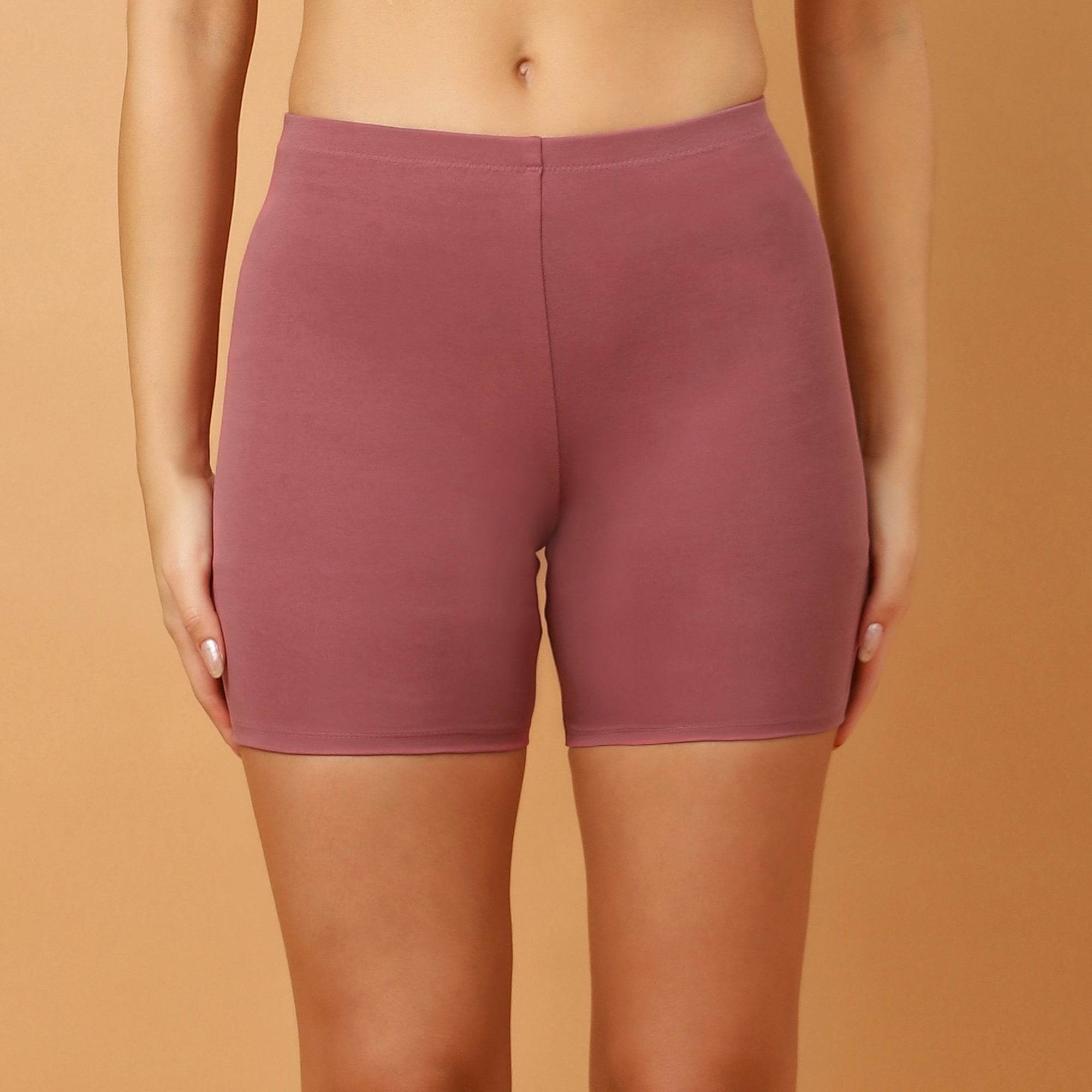 SOIE Woman - Mid Rise Breathable Cotton Spandex Knee Length Cycling Shorts - Cycling Shorts -for Women