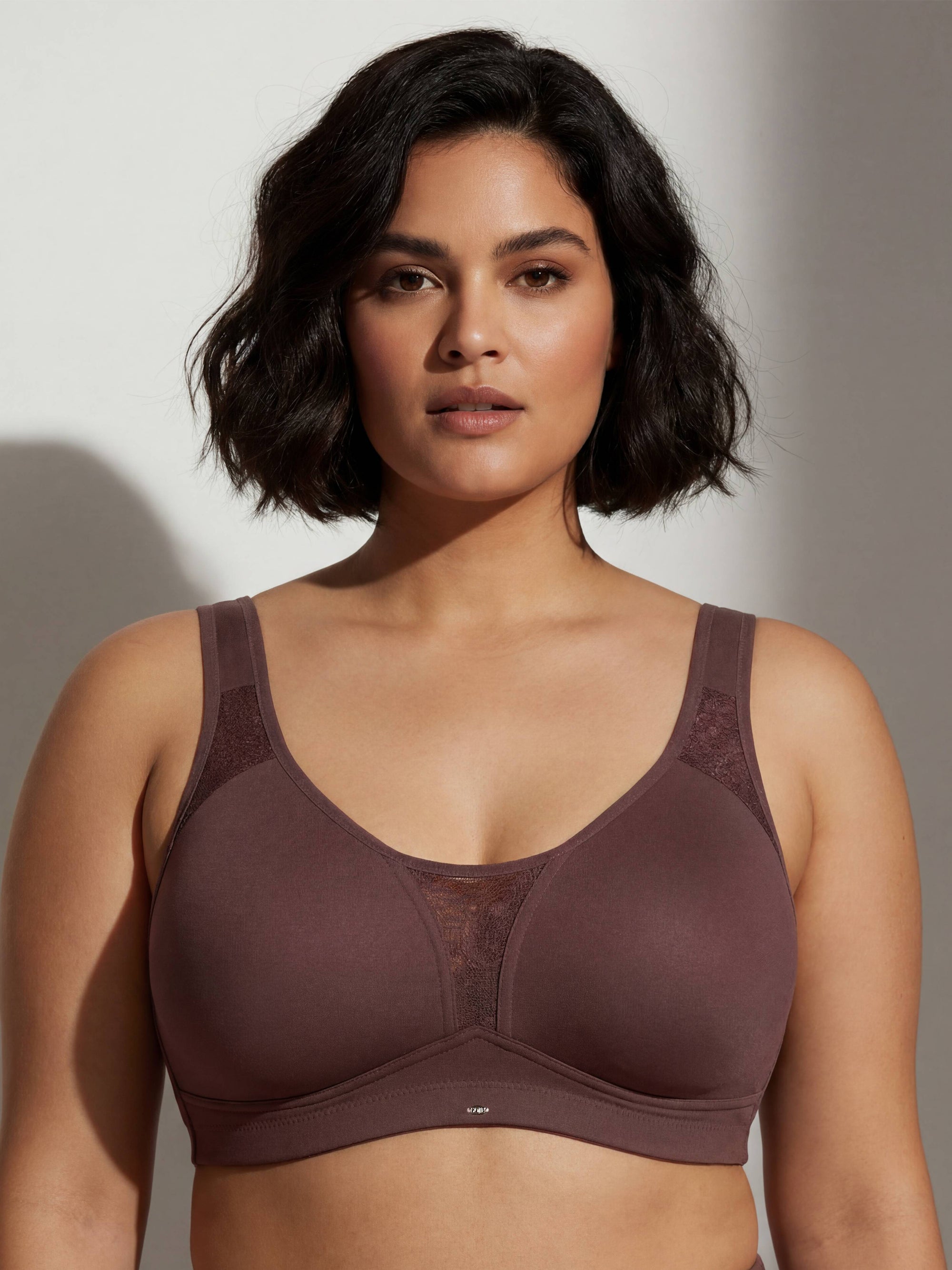 Triple-Layer Lace Cotton Full Coverage Minimizer Bra