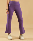 Mid-Rise Fit & Flared Pants with 4-Way Stretch & Compression Waistband AT-25