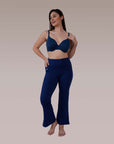 Mid-Rise Fit & Flared Pants with 4-Way Stretch & Compression Waistband AT-25