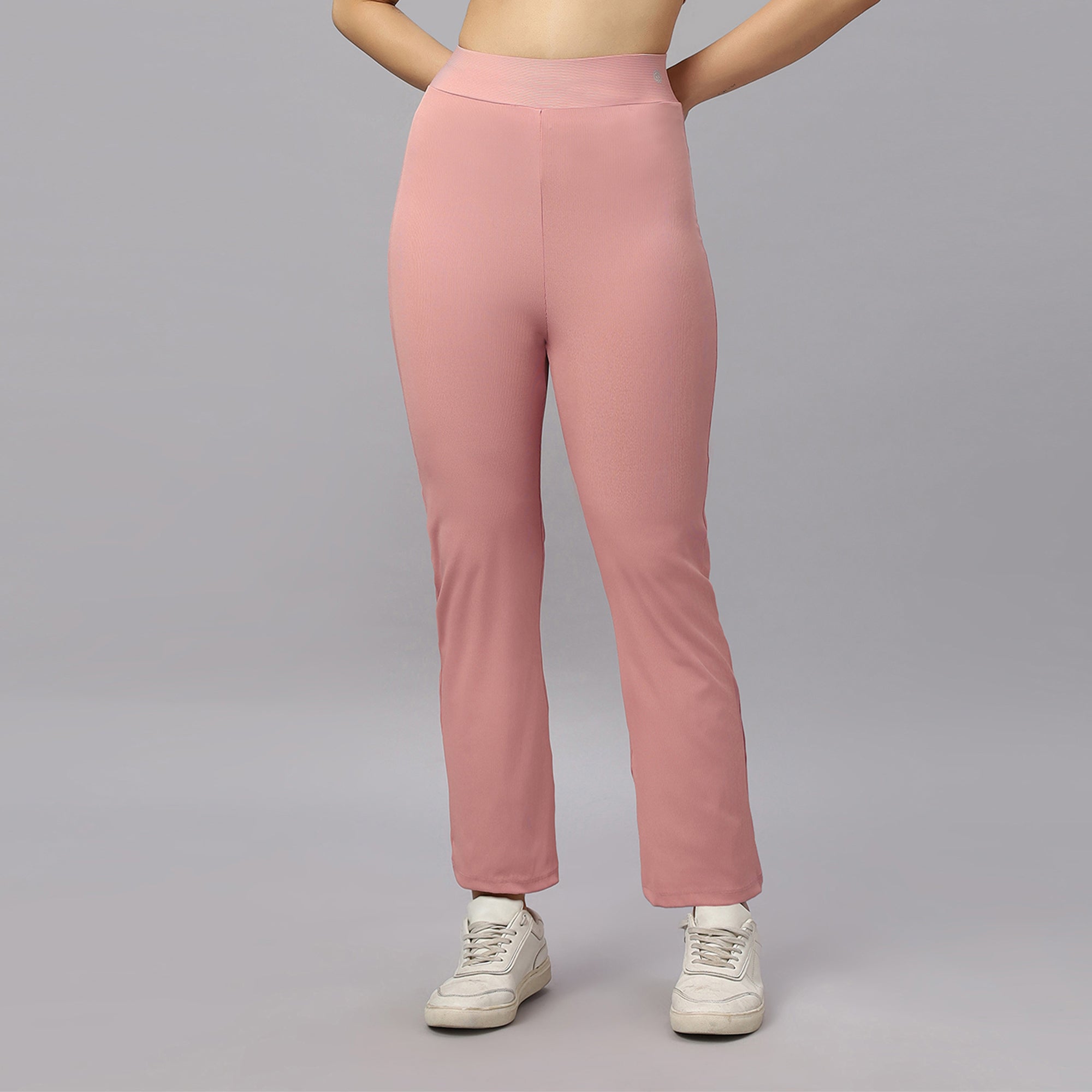 Mid-Rise Ankle-Length Fit and Flare Pants with Back Pockets-AT-23